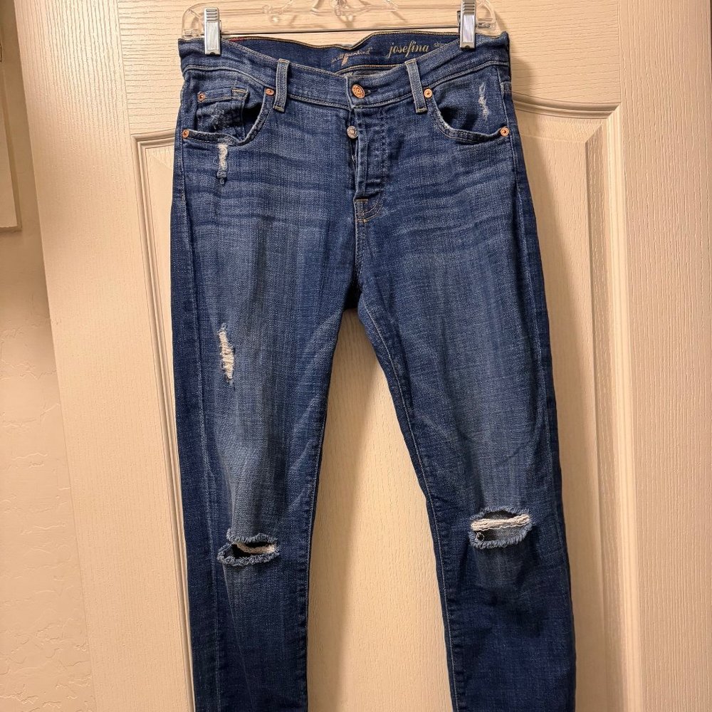 7 For All Mankind Josephina Skinny Boyfriend Jeans Size 25
